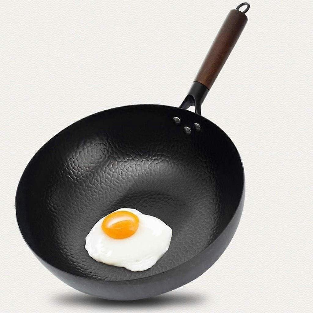 Cast Iron Pot Handmade Hand Forged Uncoated Wrought Iron NonStick Round Household Cookware