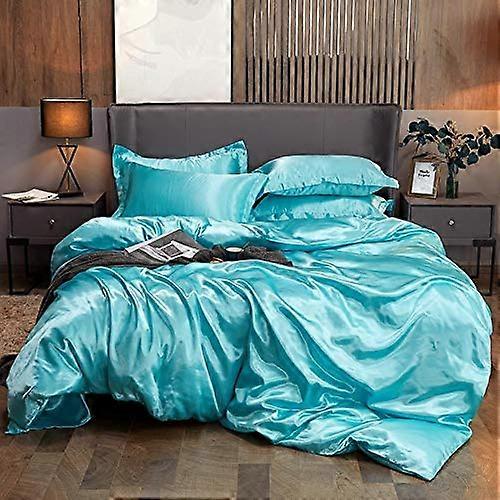 Silk Bedding Set Satin Quilt Cover Fitted Sheet Single Size Environmentally Friendly Anti Wrinkle Business Gift