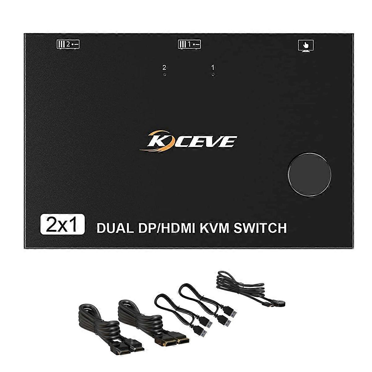 USB 3.0 -Compatible DP KVM Switch 4K@60Hz Hub