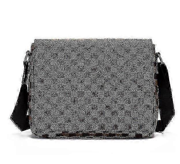 Horizontal Plaid Shoulder Messenger Bag Large Capacity Multi-compartment Briefcase