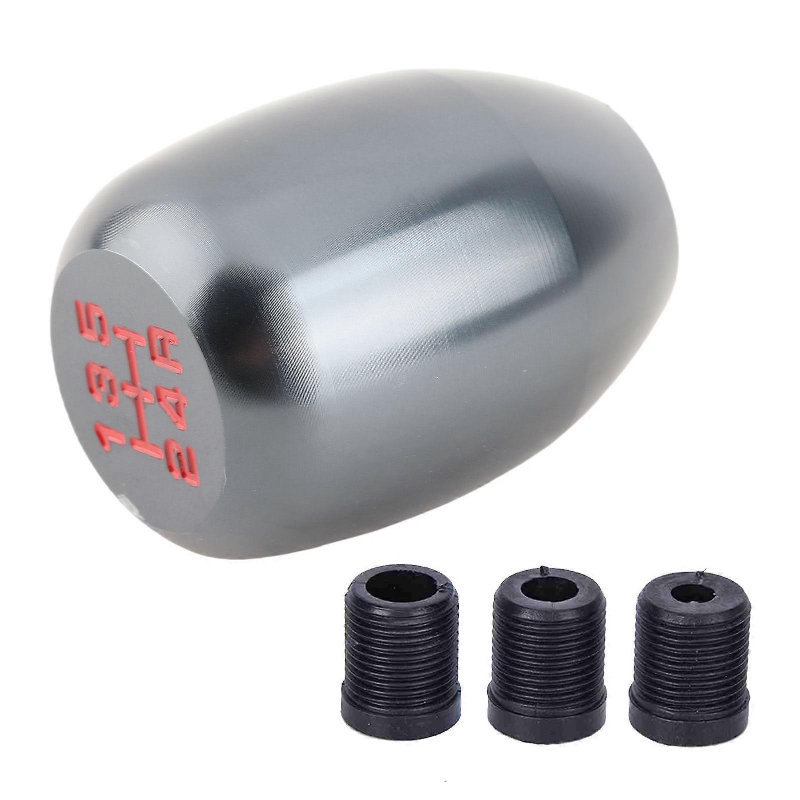 Car 5 Speed Manual Gear Shift Knob Shifter Lever Stick with 3 Adapters 8/10/12mm (Titanium)