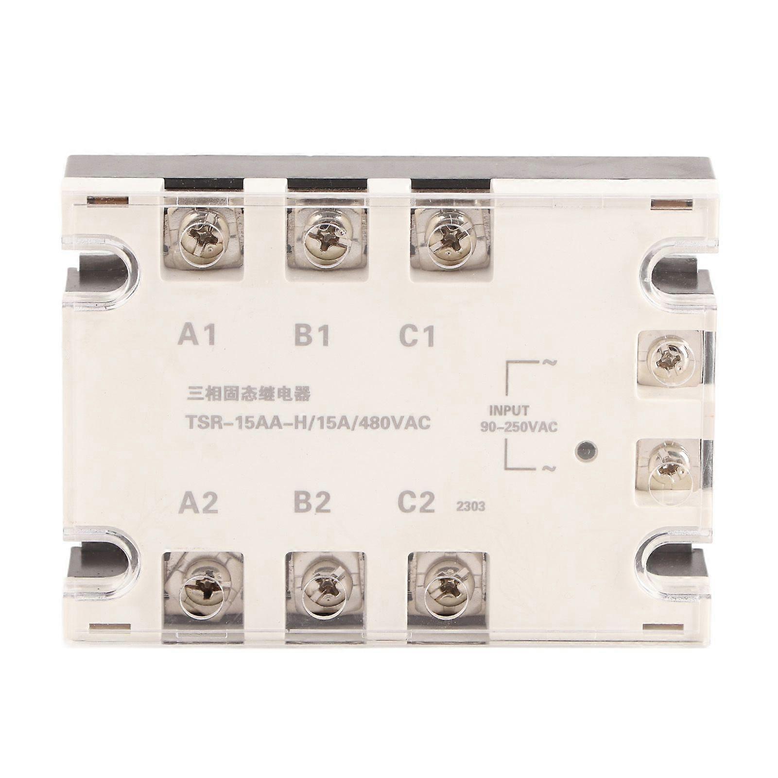 3 Phase Solid State Relay Fast Switching Speed Noise Free AC to AC SSR 90250VAC to 24480VAC TSR 15AA H (15A)