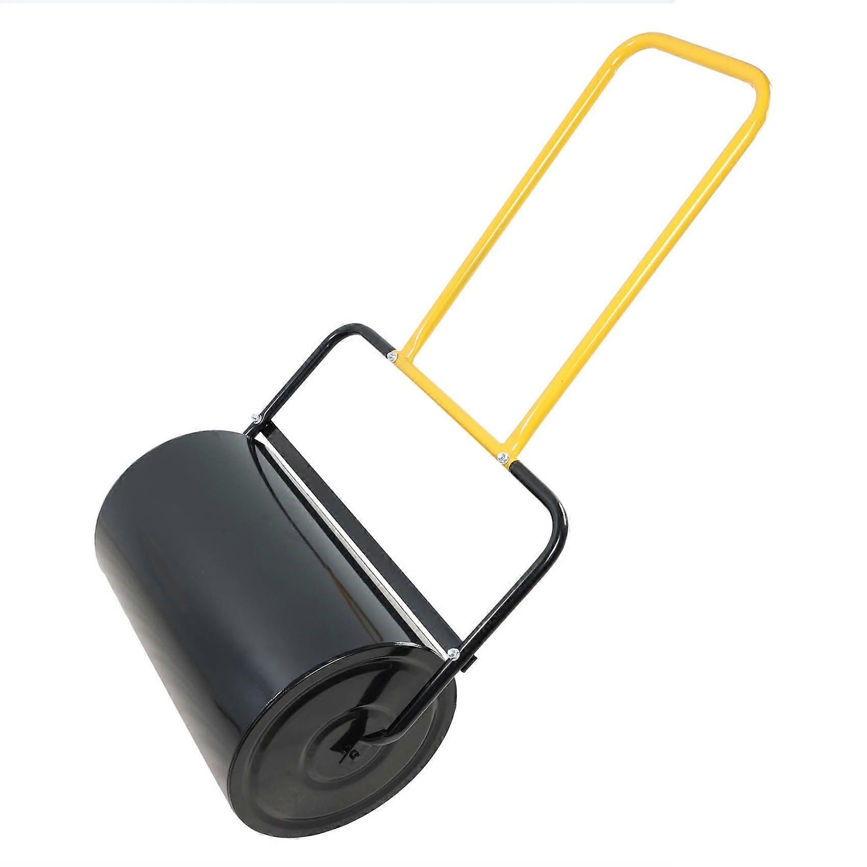 40 Litre High Capacity Lwn Roller, Can Fill Sand/Water, U-shaped Ergonomic Handle, Easy to Push and Pull, Suitable for Gardens, Farms, Parks, Black