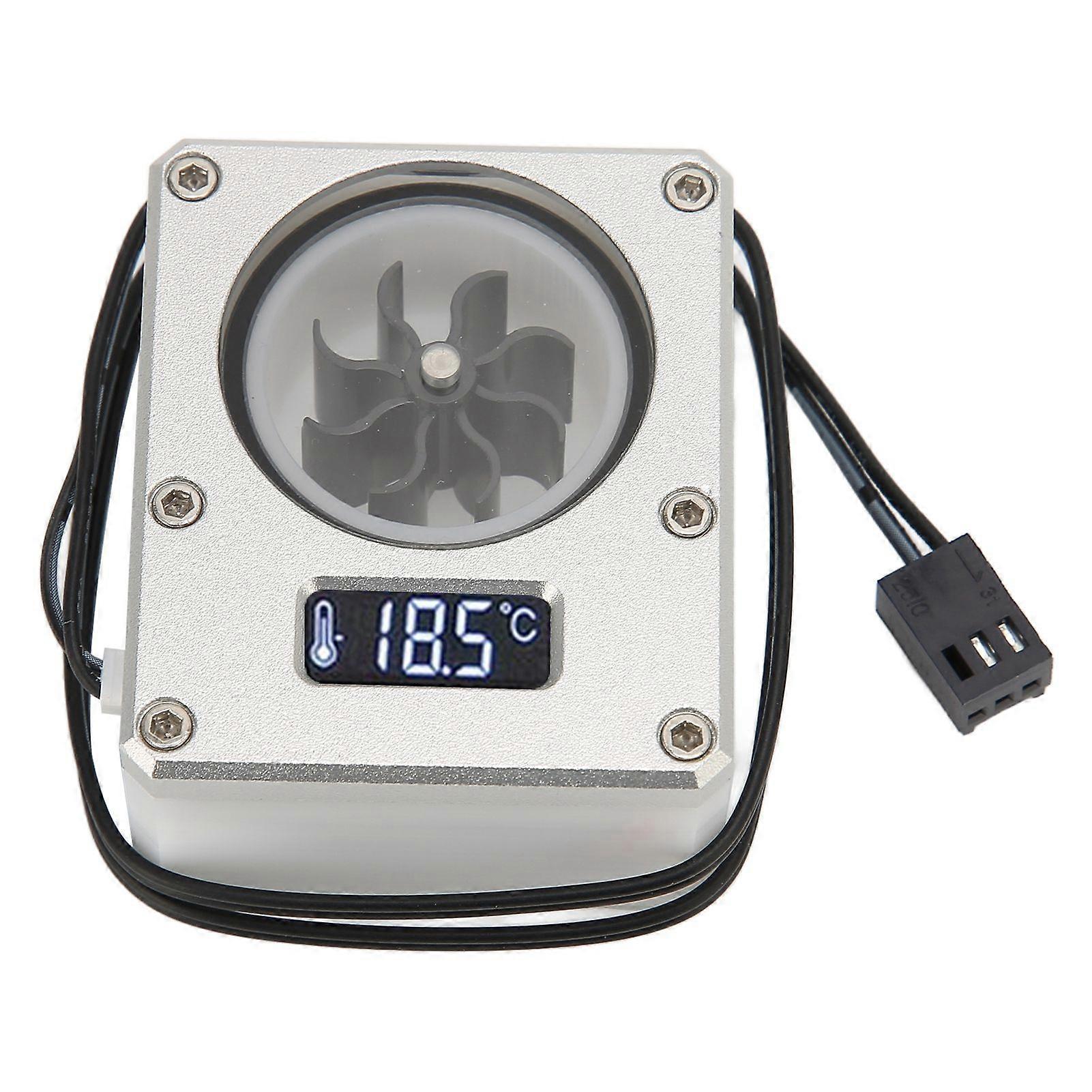 PC Water Cooling Meter 12V Small 3pin Interface G1/4 Thread Durable Acrylic Rustproof Computer Flow Meter for PC Silver