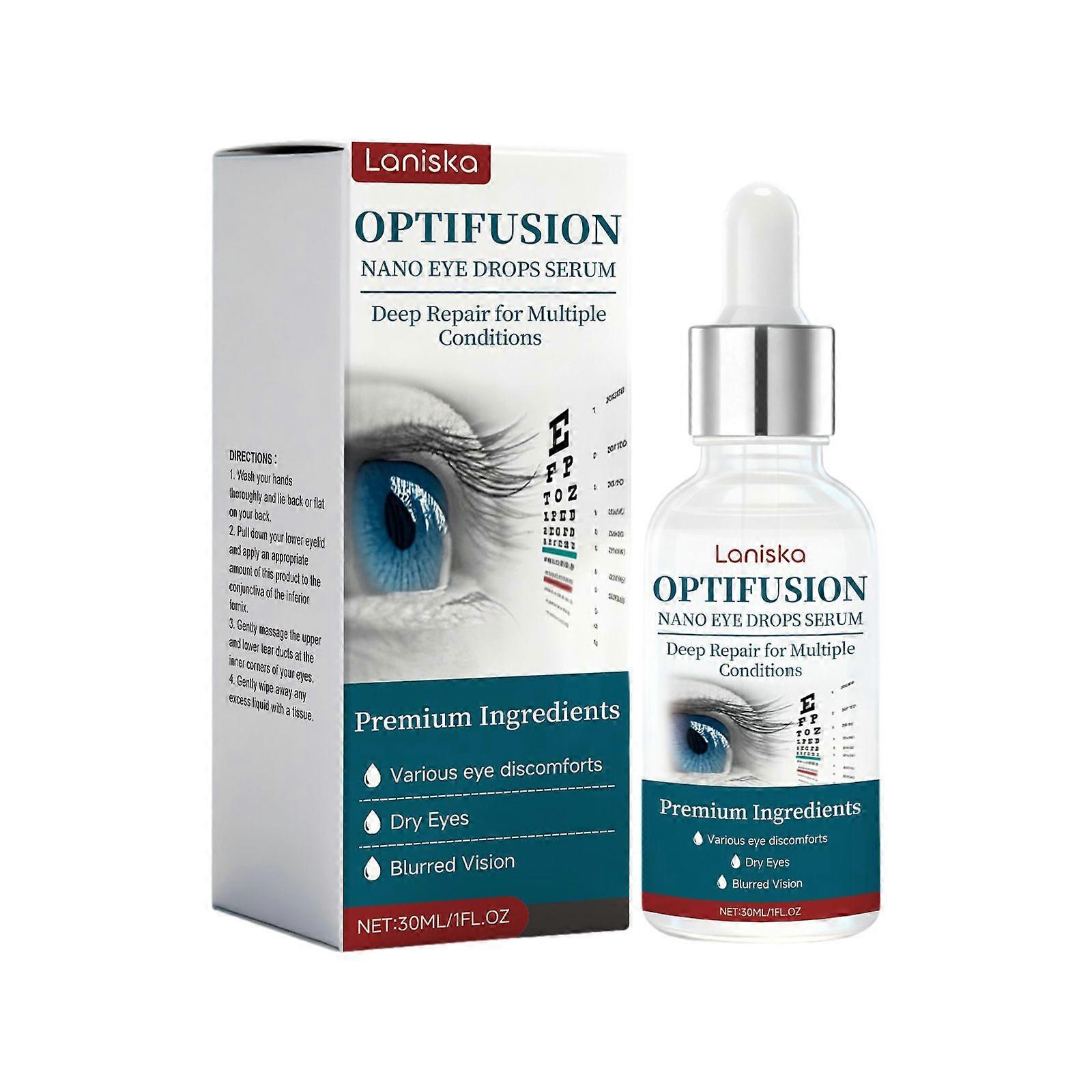 Nano Eye Drops Essence for Dry Eyes & Fatigue Relief - Lutein, Zeaxanthin & Taurine - Moisturizing Retinal Health Support with Hyaluronic Acid, 30ml D