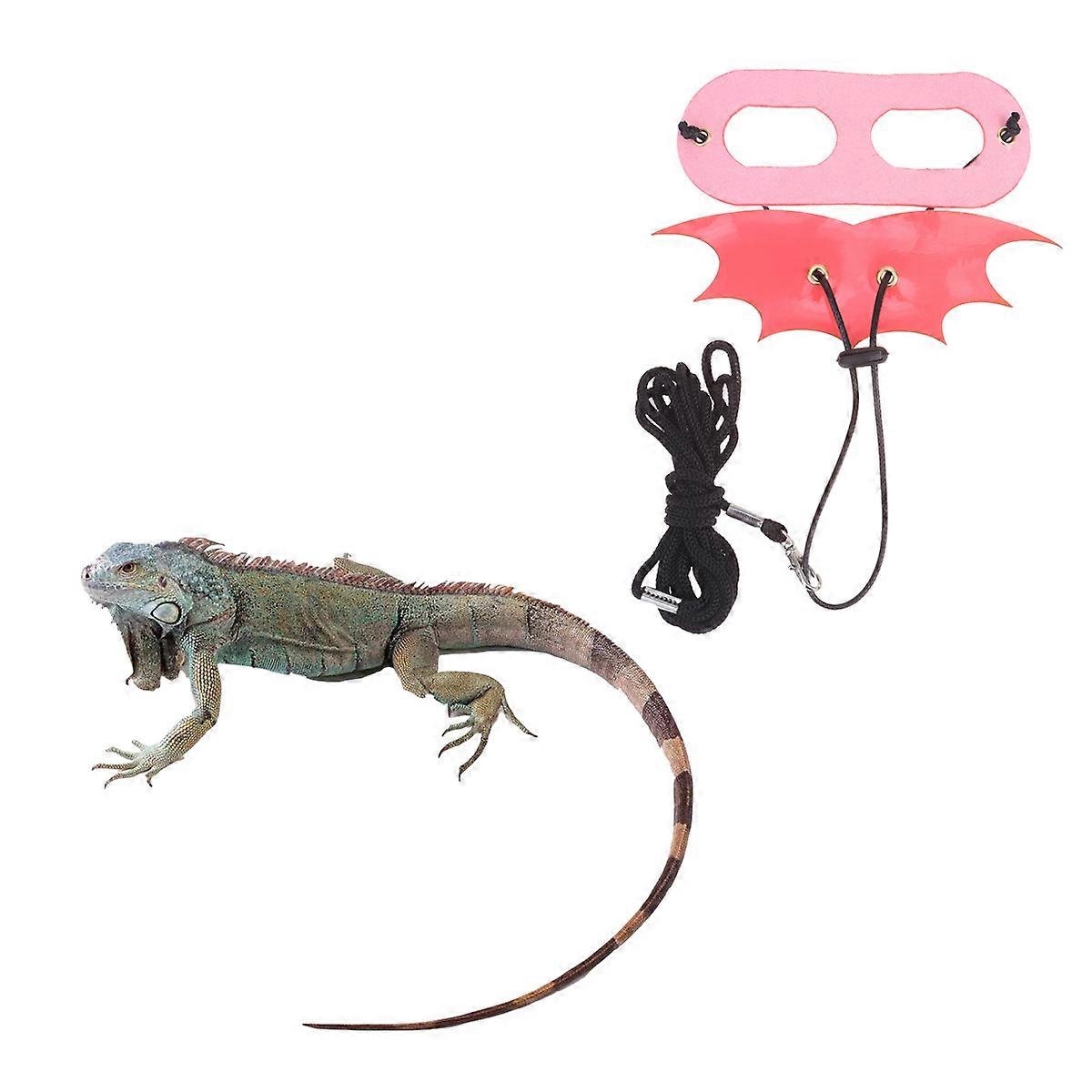 Adjustable Reptile Lizard Harness Hauling Cable Durable Pink
