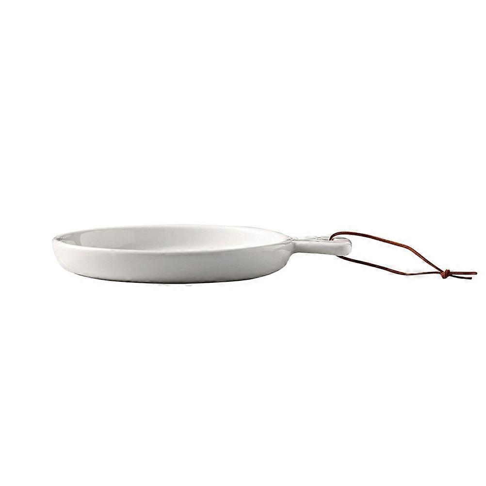 Handheld Ceramic Pizza Tray Multi-Function Pizza Pan White 3Pcs Pack