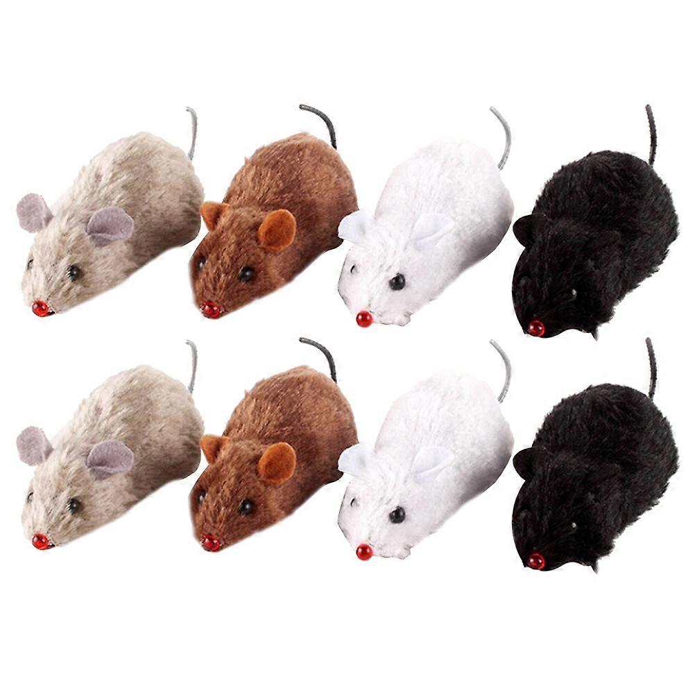 Clockwork Rat Toy Plush Mouse for Cat 16Pcs Set