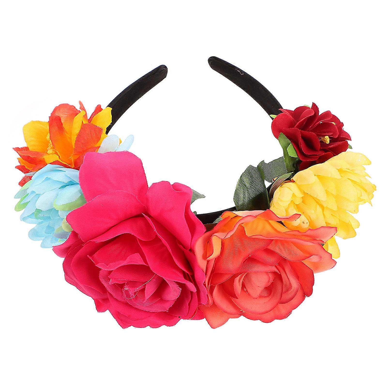 Flower Design Headband for Photo Prop with Rose Flower Pattern 2Pcs