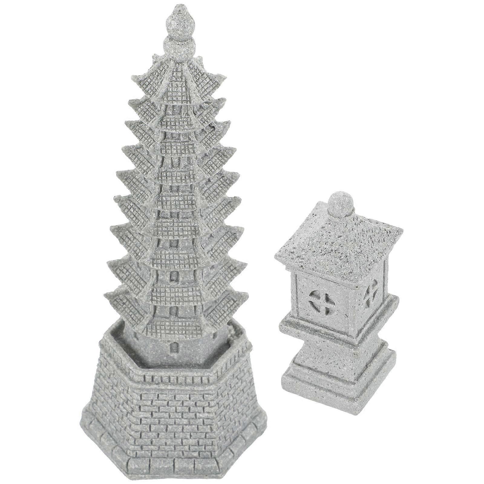 Pavilion Model Garden Decorations for Bonsai Landscaping 8Pcs Set