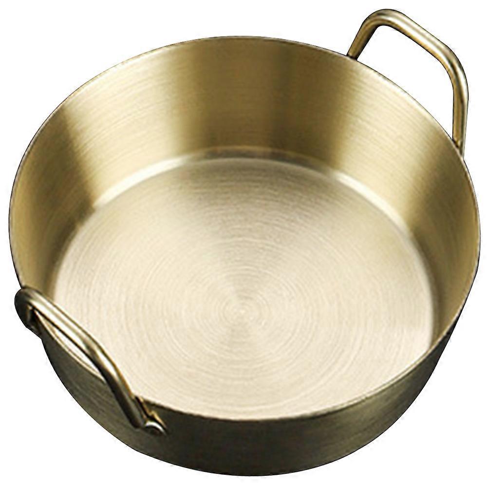 3Pcs Golden Metal Sauce Dish Set Featuring Double Handles For Outdoor Dining Use And Practical Food Storage