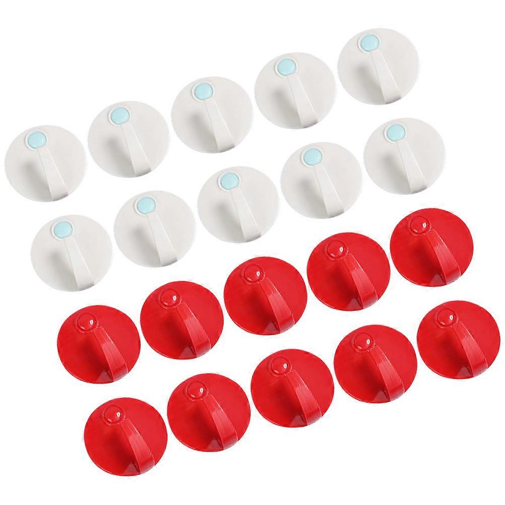 Punch Free Hanging Hooks 40 Pcs Strong Adhesive Wall Hooks Ideal For Bathroom Kitchen Space Saving Organization Red Color