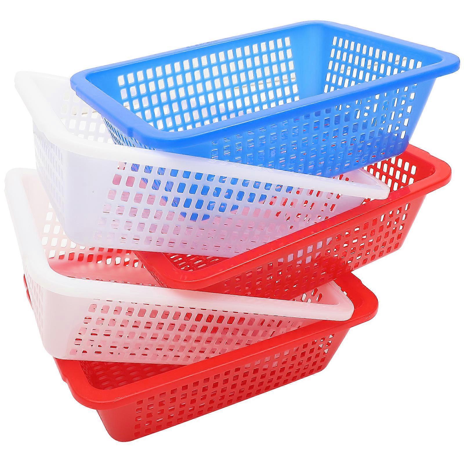 Thickened Drain Baskets For Home Use 30X22Cm Assorted Color Lightweight Vegetable Washing Storage Containers 10Pcs