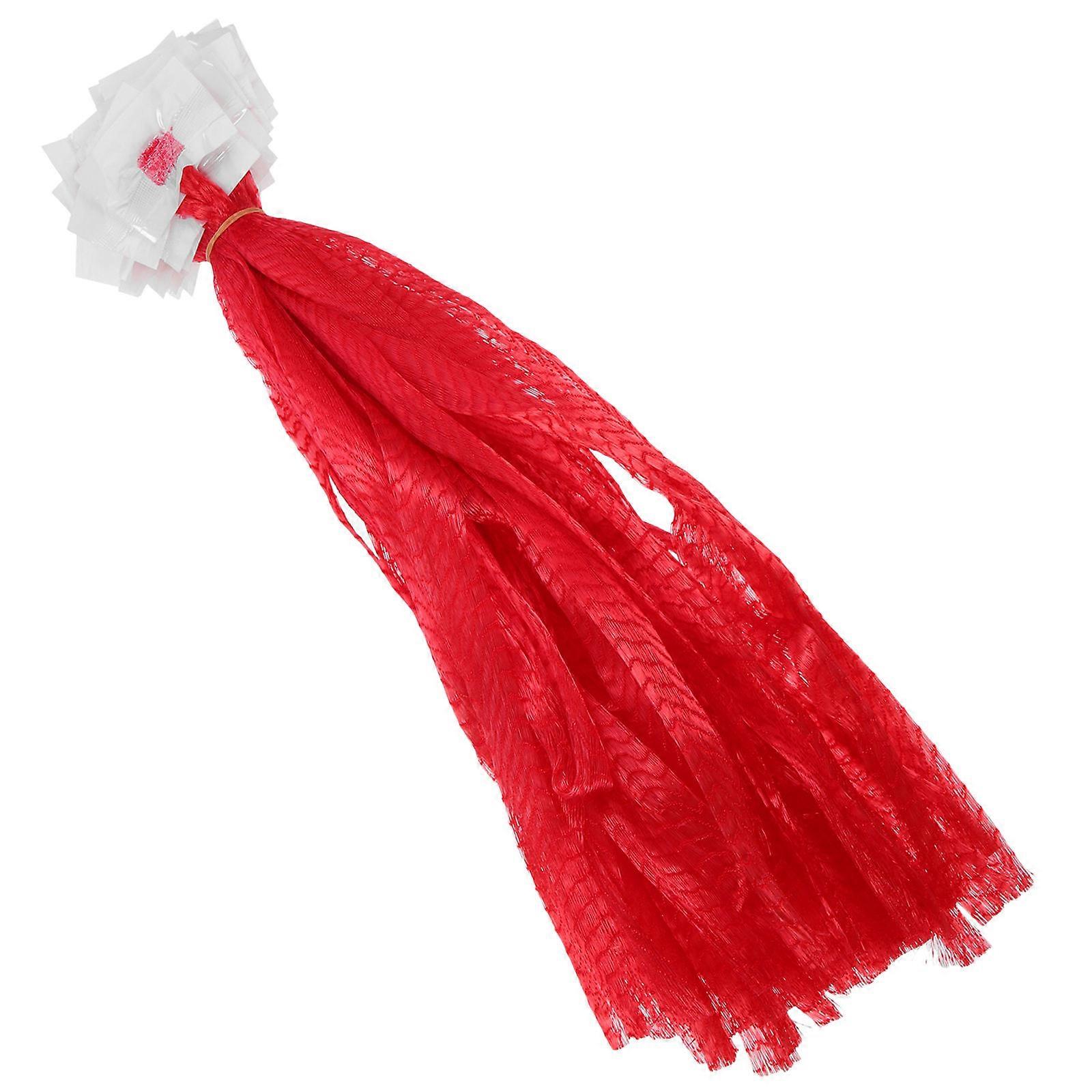 300 Pcs Rectangular Fruit And Vegetable Protection Mesh Bags For Food And Sundries Storage Red