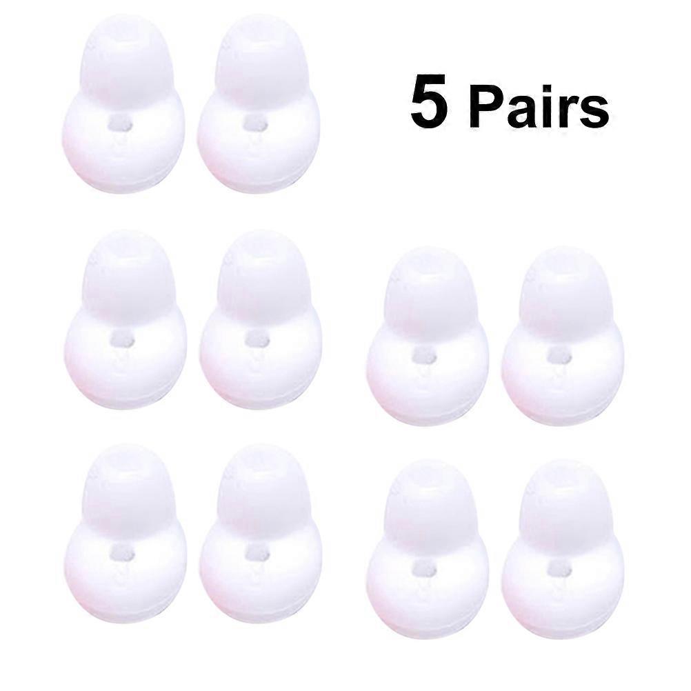 Replacement Earpads Ear Buds Cover for Headset Users Listening to Music White Silicone Noise Reduction 5pairs