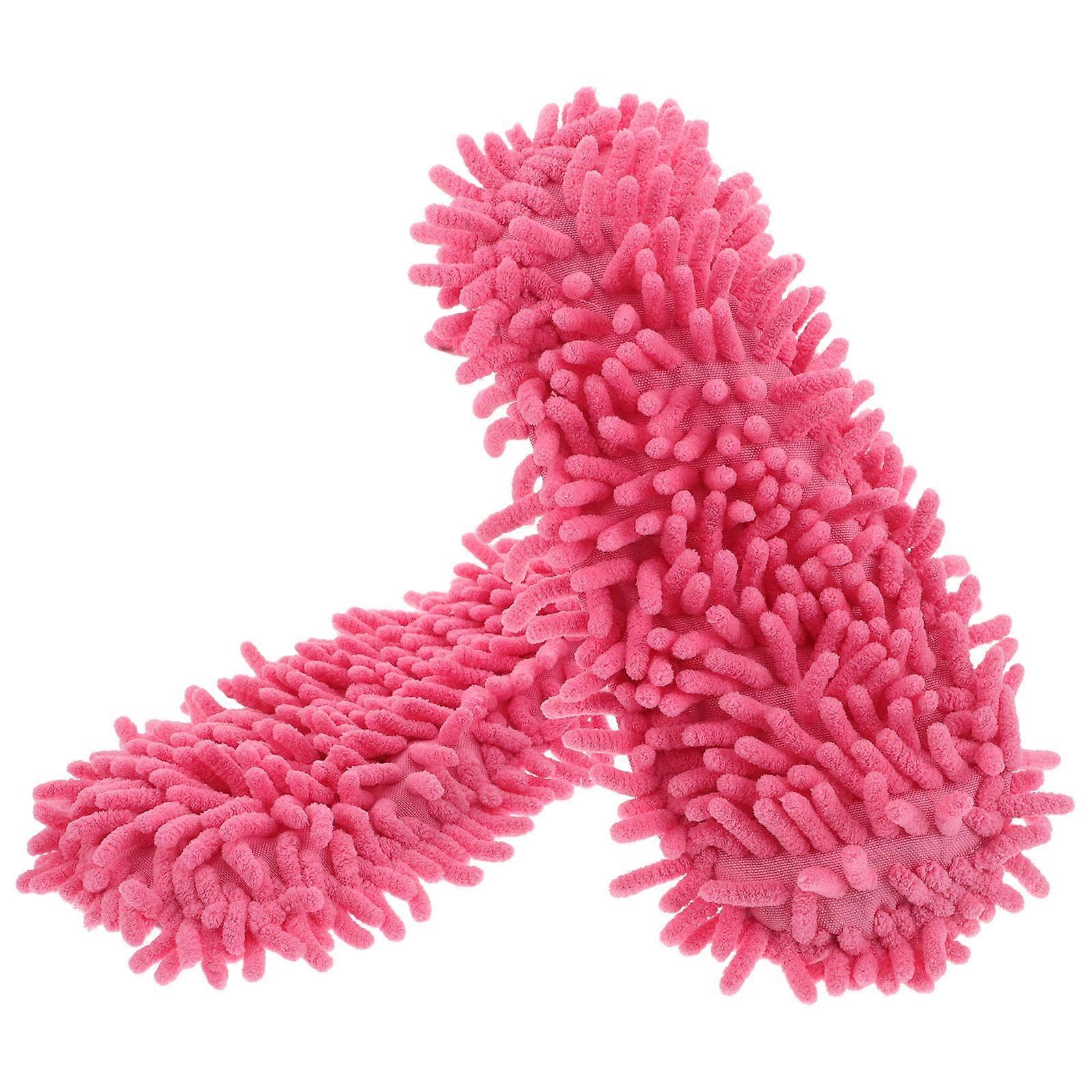 Reusable Mop Shoe Chenille for Floor Cleaning with 6Pcs Mopping Slippers