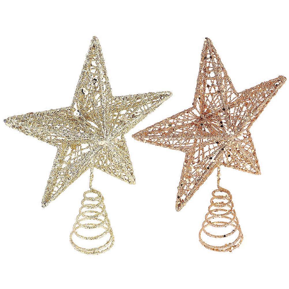 Διακοσμητικά σιδερένια μυτερά αστέρια, τετράγωνα όμορφα στολίδια για χριστουγεννιάτικη διακόσμηση δέντρου, συμπαγής σχεδιασμός