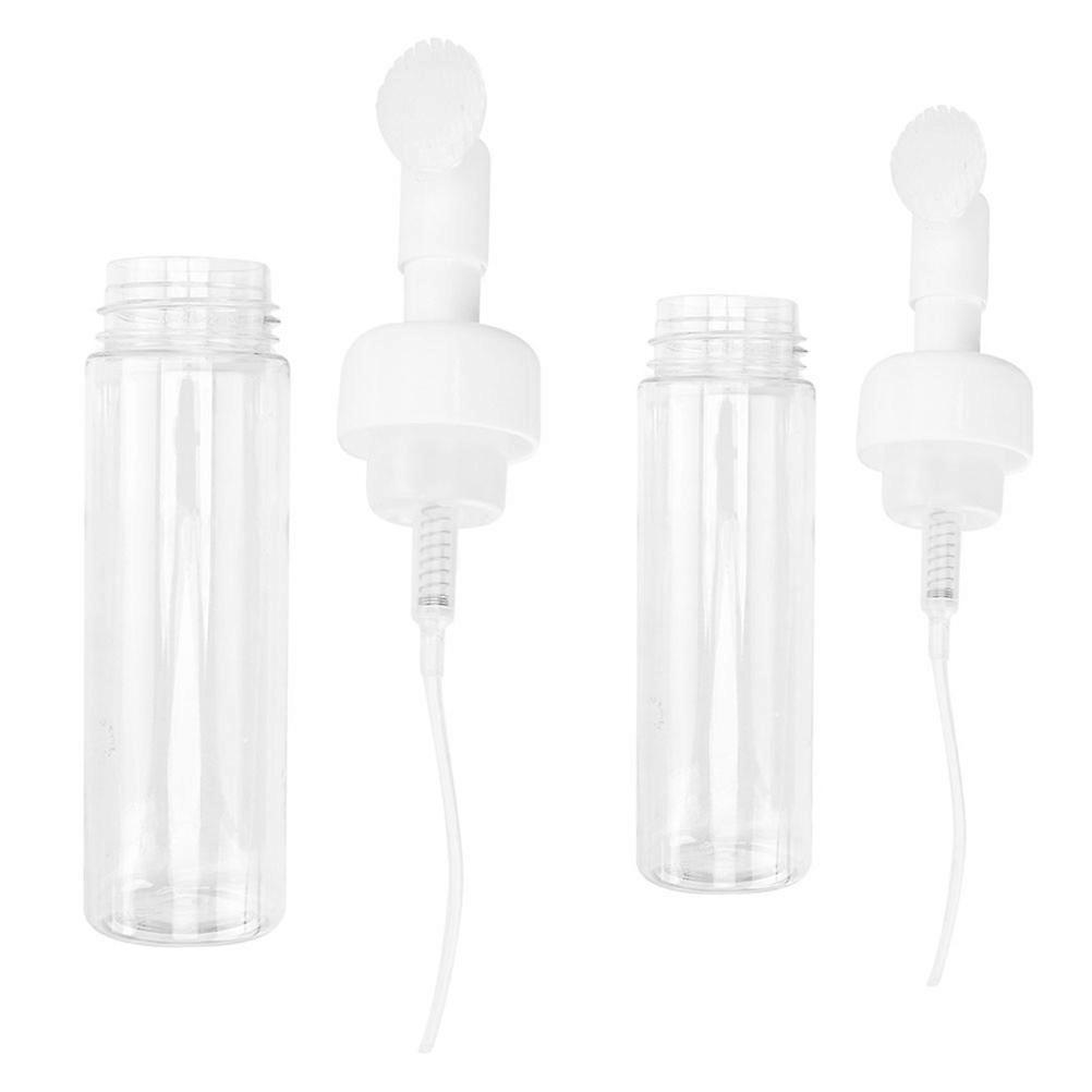 Transparent Foaming Pump Bottle for Storage Press with Brush 4Pcs