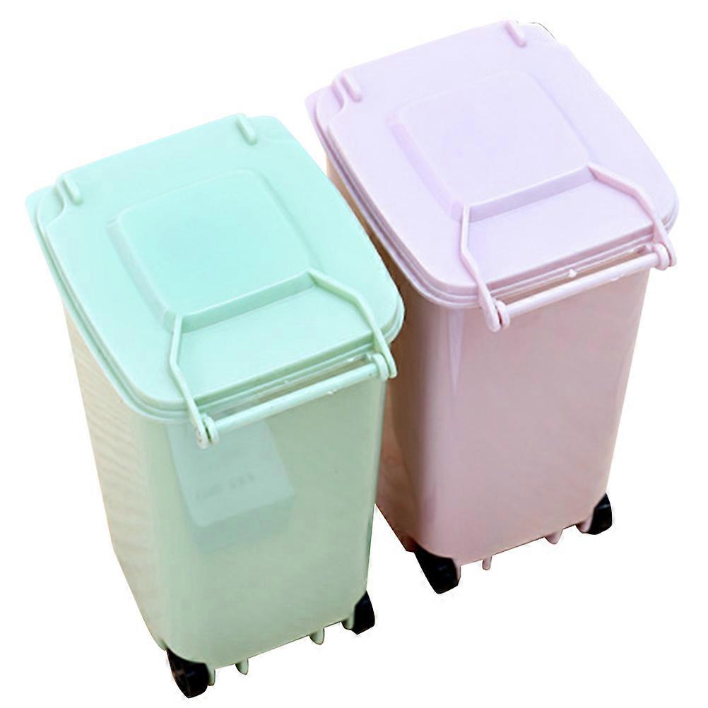 Mini Trash Can for Desktop Storage with Lid 10Pcs Assorted Colors