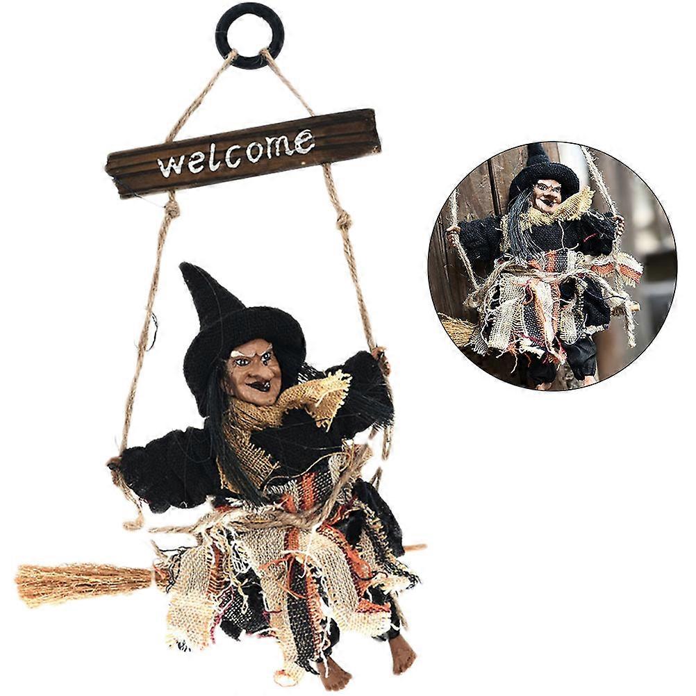 Witch Broom Hanging Decoration for Halloween Use 6Pcs Assorted Color