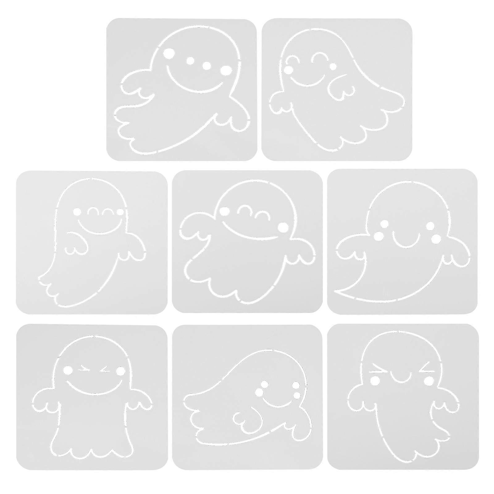 Halloween Drawing Template Ghost Stencils for Art Project with 8Pcs Kit