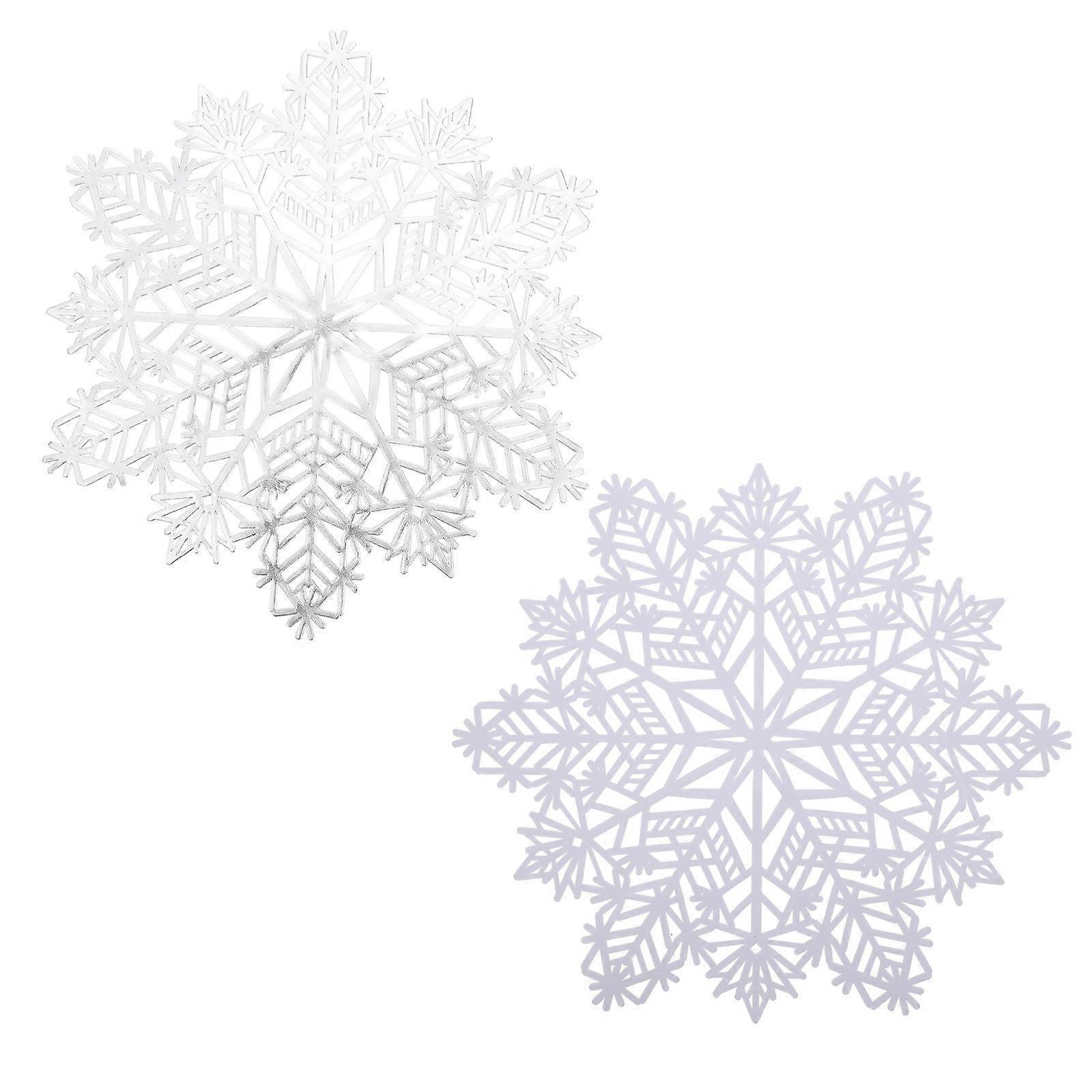 Party Table Mat White PVC Placemat for Christmas 12Pcs Snowflake Style