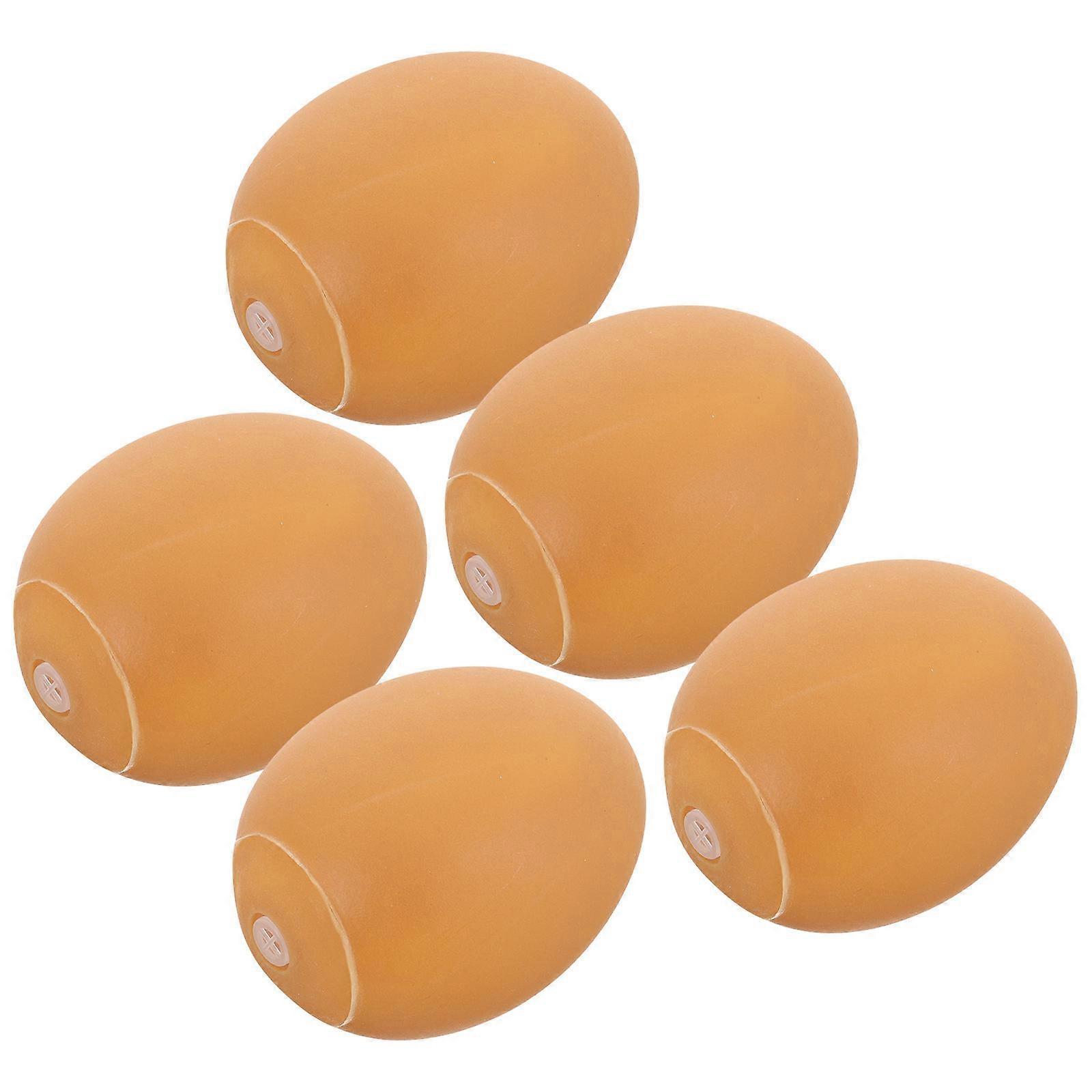 Pet Squeaky Egg Interactive Play Small Dogs Brown 5x4cm Squeaking 5Pcs