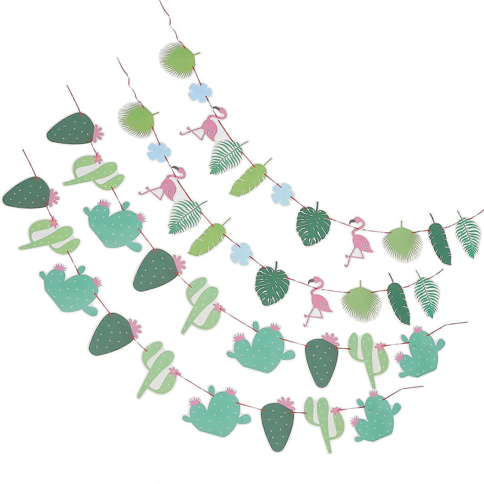 Hawaiian Themed Banner Decorative Banner for Party 12Pcs Colored