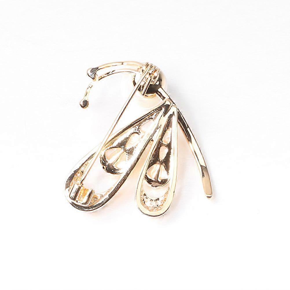 Broche élégante en strass doré pour décoration, 1 pièce