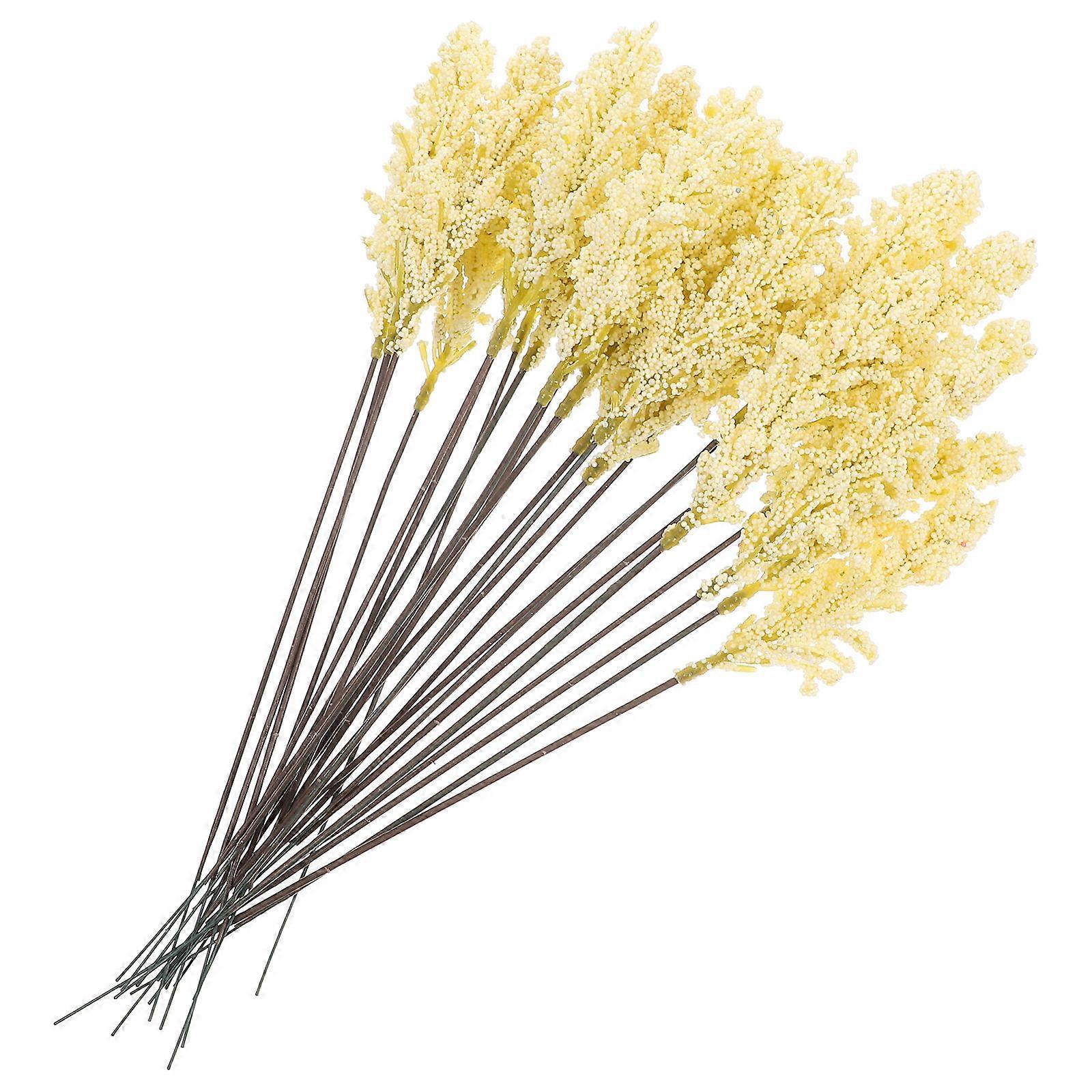 Fake Wheat Ear DIY Home Decor Elements for Decoration 48Pcs Beige Silk