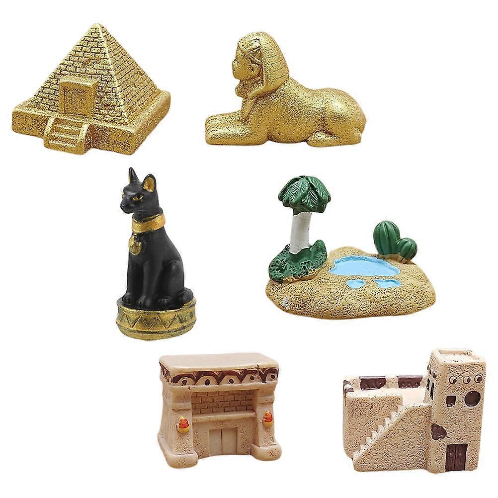Mini Ancient Egypt Ornament Pyramid Figurines for Decor 30Pcs Set