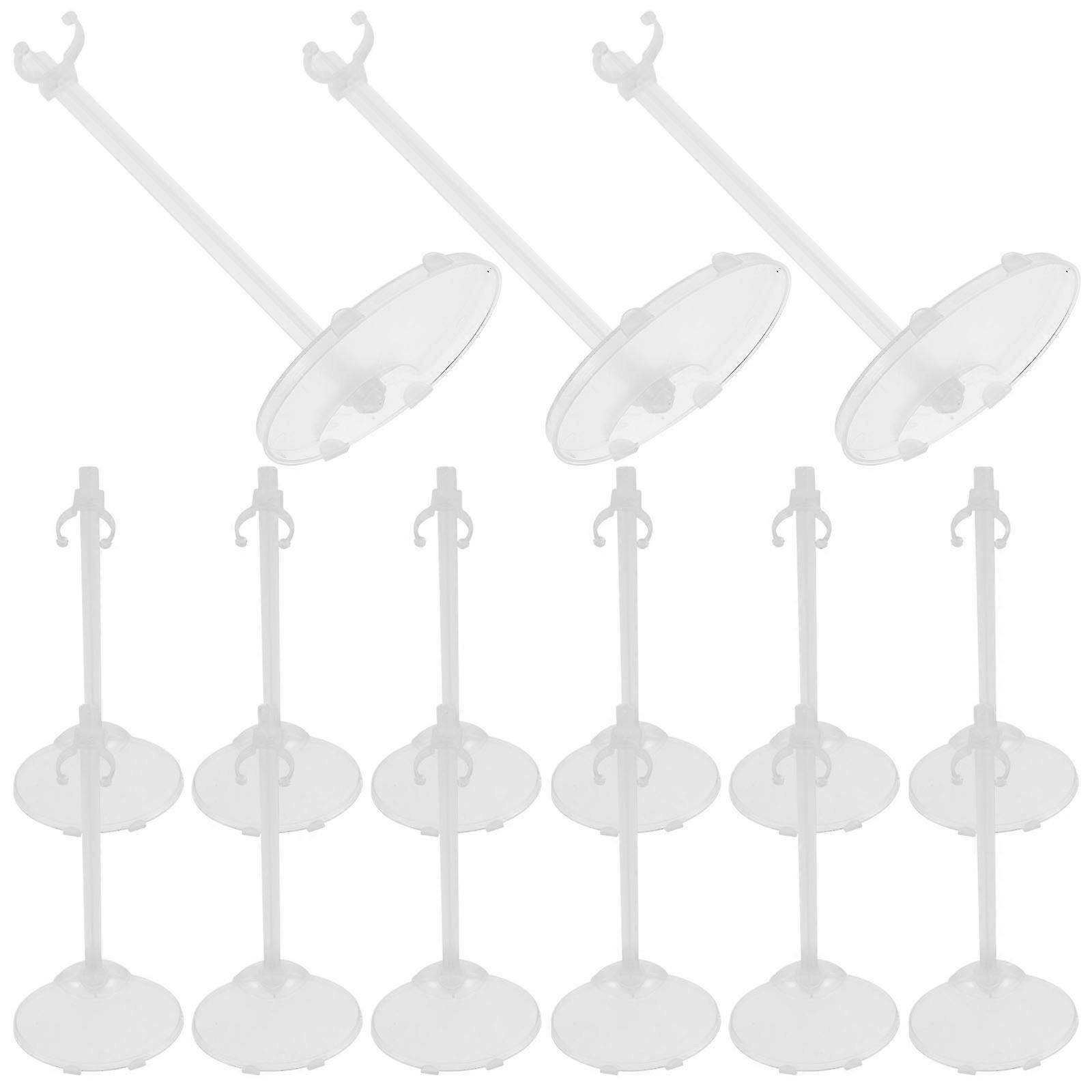 Toy Stand Doll Holding Supports for Display 90Pcs Transparent Plastic Racks