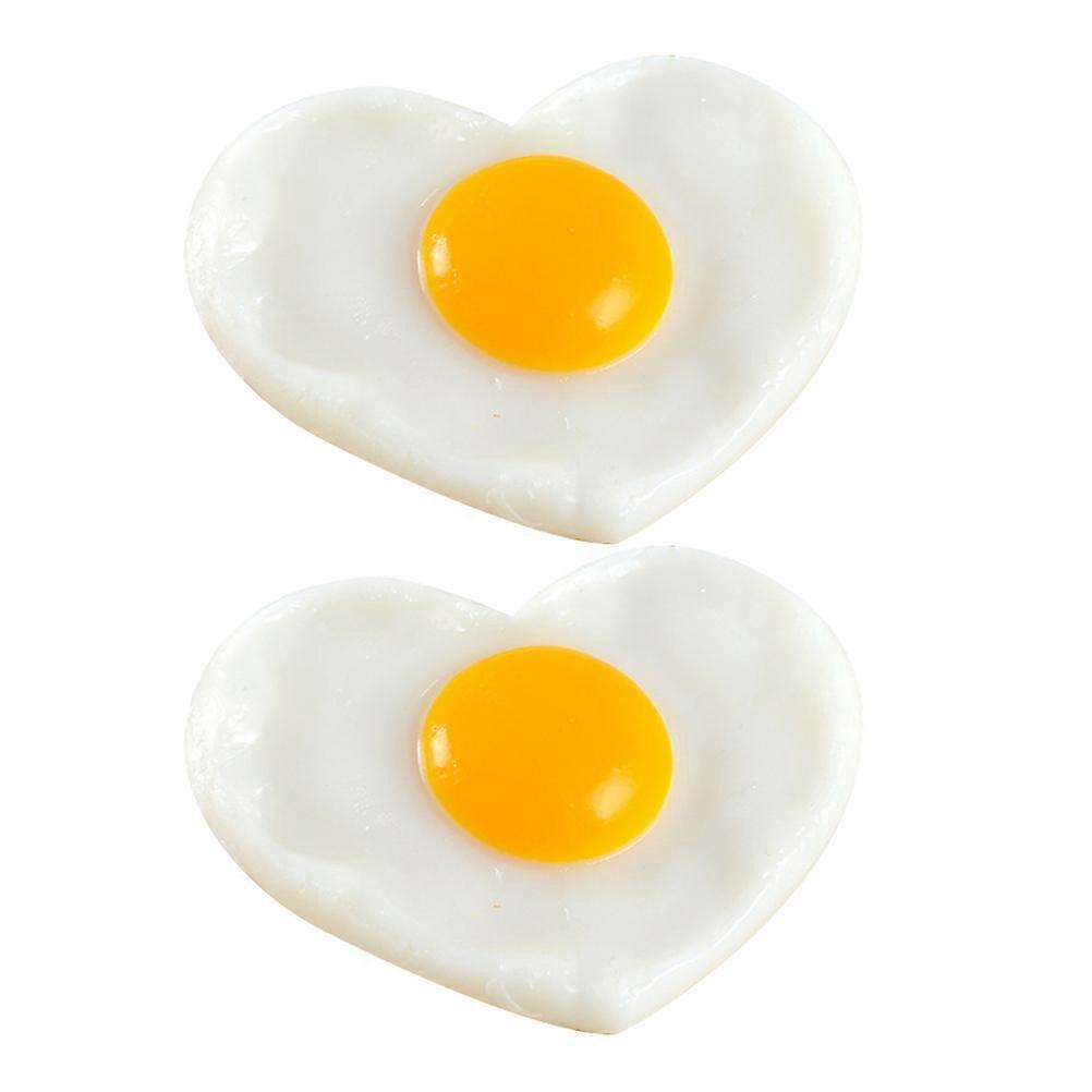 Lifelike Food Model Artificial Fried Egg for Decoration 2Pcs Pack