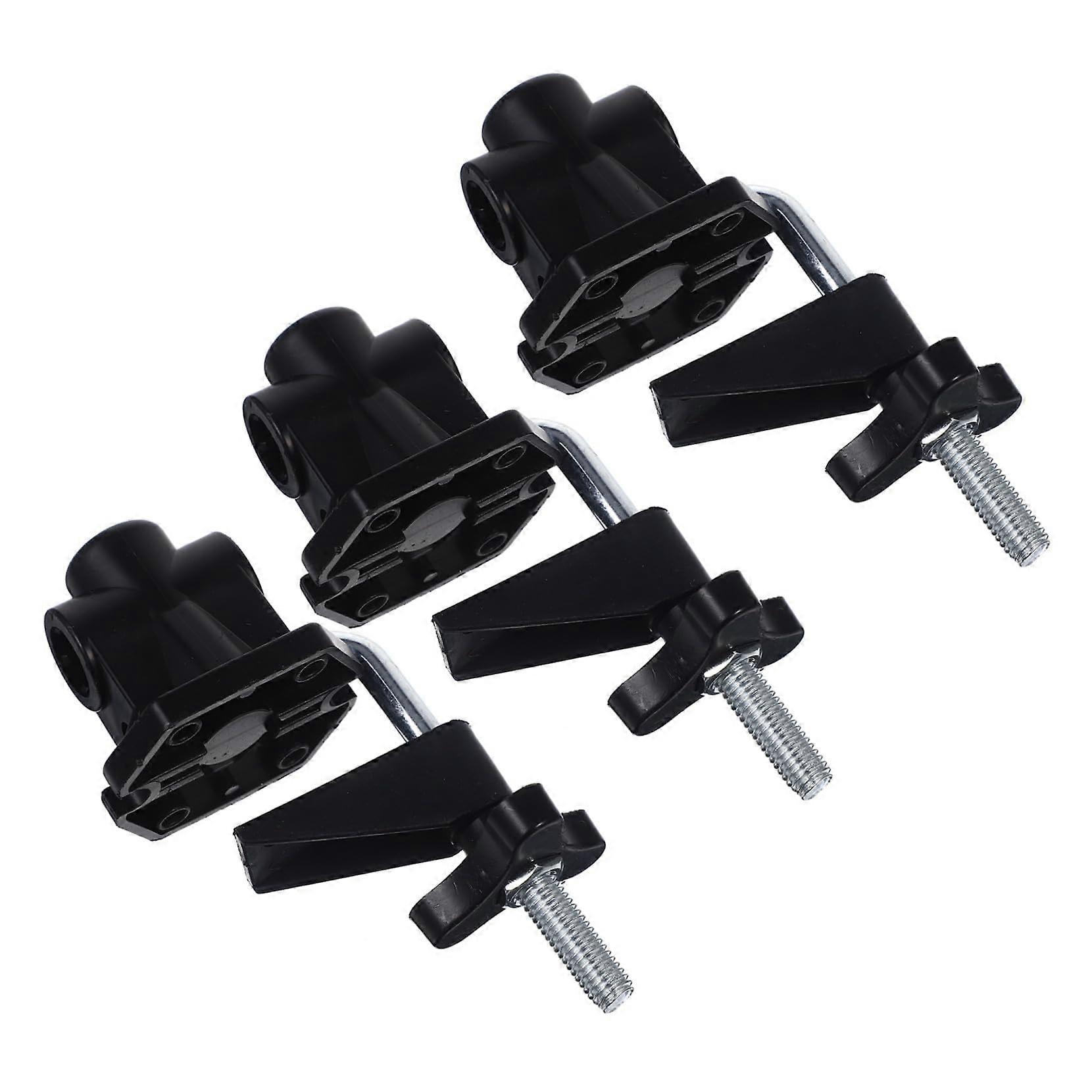 Table Lamp Clips Aluminum Alloy Fixed Base Metal Holder 3 Pack Black For Desk Fixtures Home Dorm Office