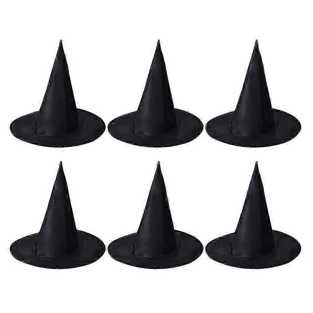 パーティーウィザードハットハロウィン帽子コスチュームアクセサリーコスプレブラック38x36cm6個