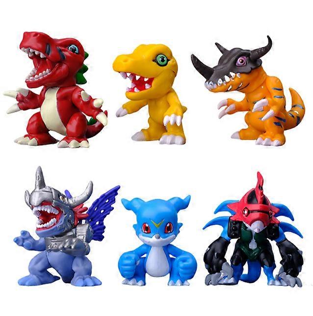 6pcs Cartoon Anime Digimon Agumon Greymon Omegamon Action Figure 6.5-8.5cm