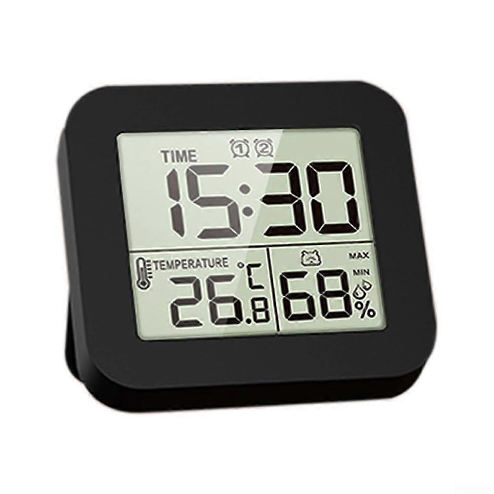 Multi Functional Countdown Timer With Humidity And Temperature Display 100Hour Cycle Dual Alarm Clock Indoor Use Black