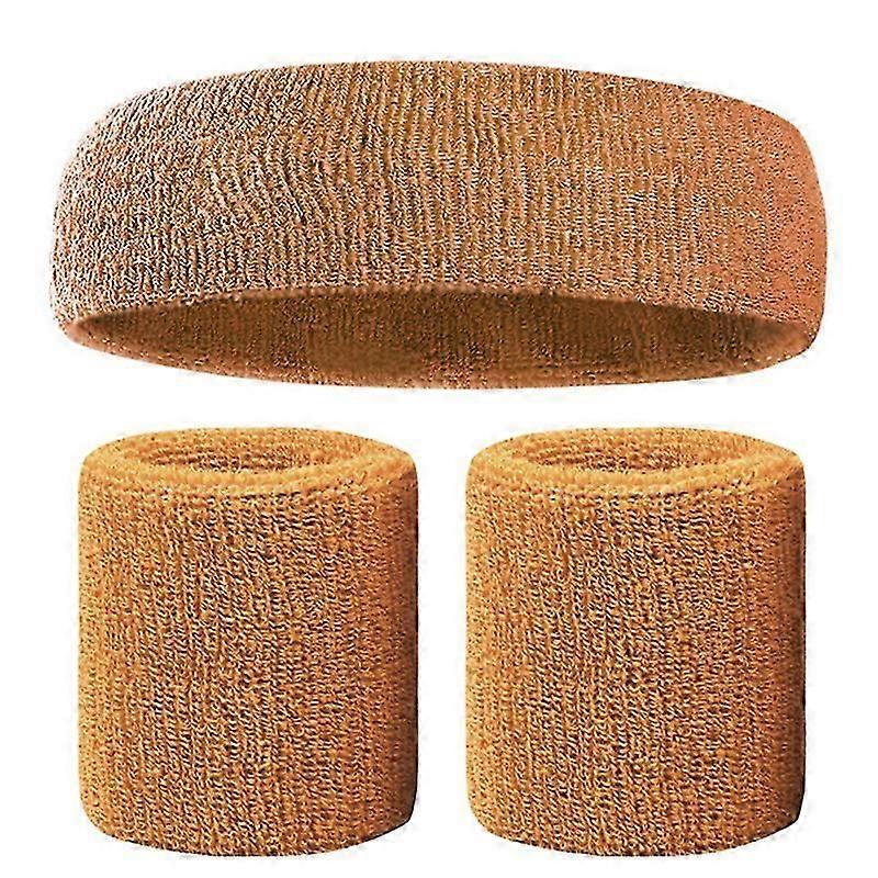 Sweatbands Set Colorful Headband Wristband Elastic Athletic Sweat Absorbing Sweatband for Men and Women