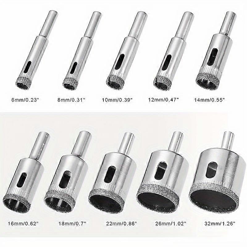 11-Pc Diamond Hole Saw Kit with Suction Guide Plate – 4mm-83mm Hollow Drill Bits for Tile/Glass/Marble/Granite Cutting