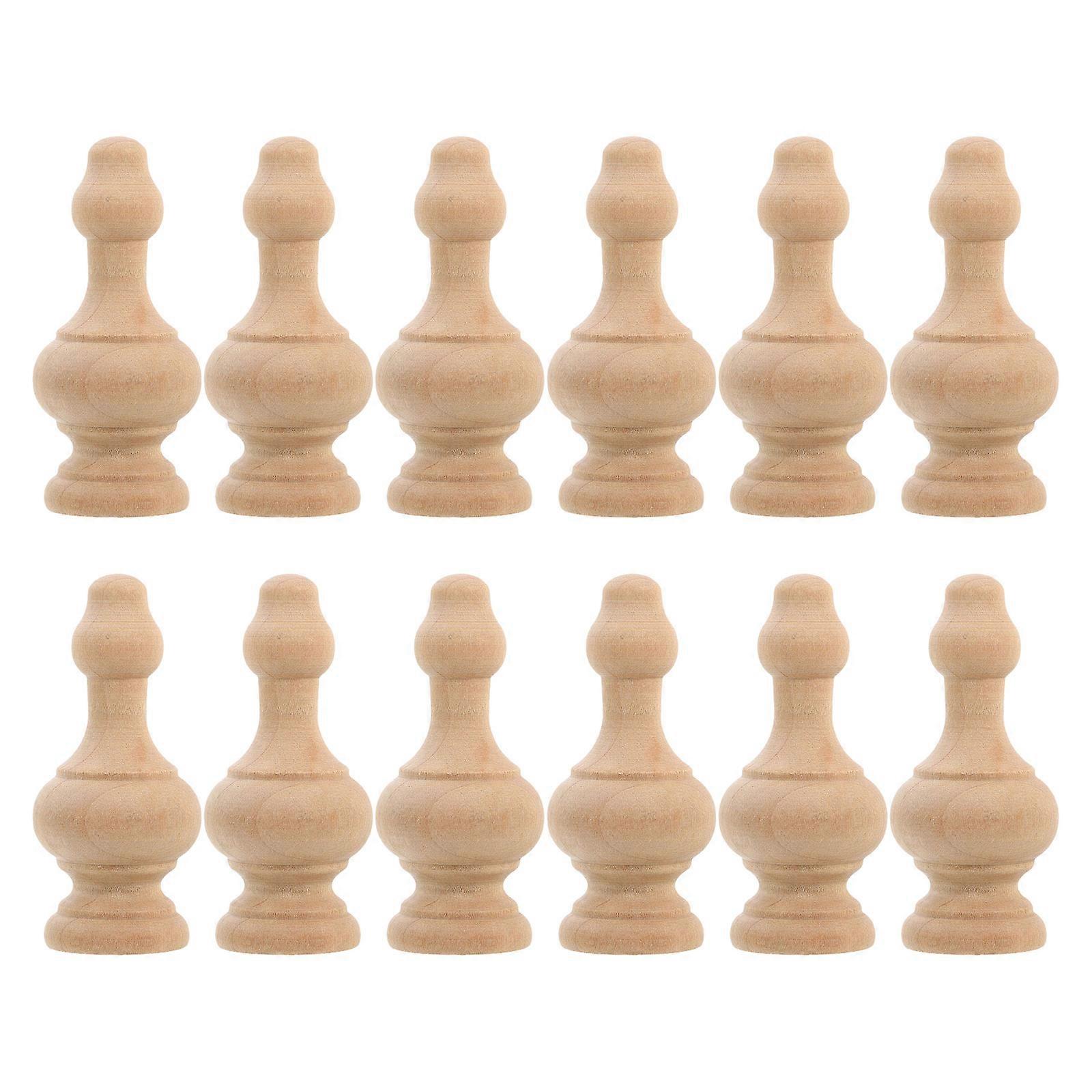 Durable Wood Craft Finials for Bed Post Finials 12Pcs Unfinished Design