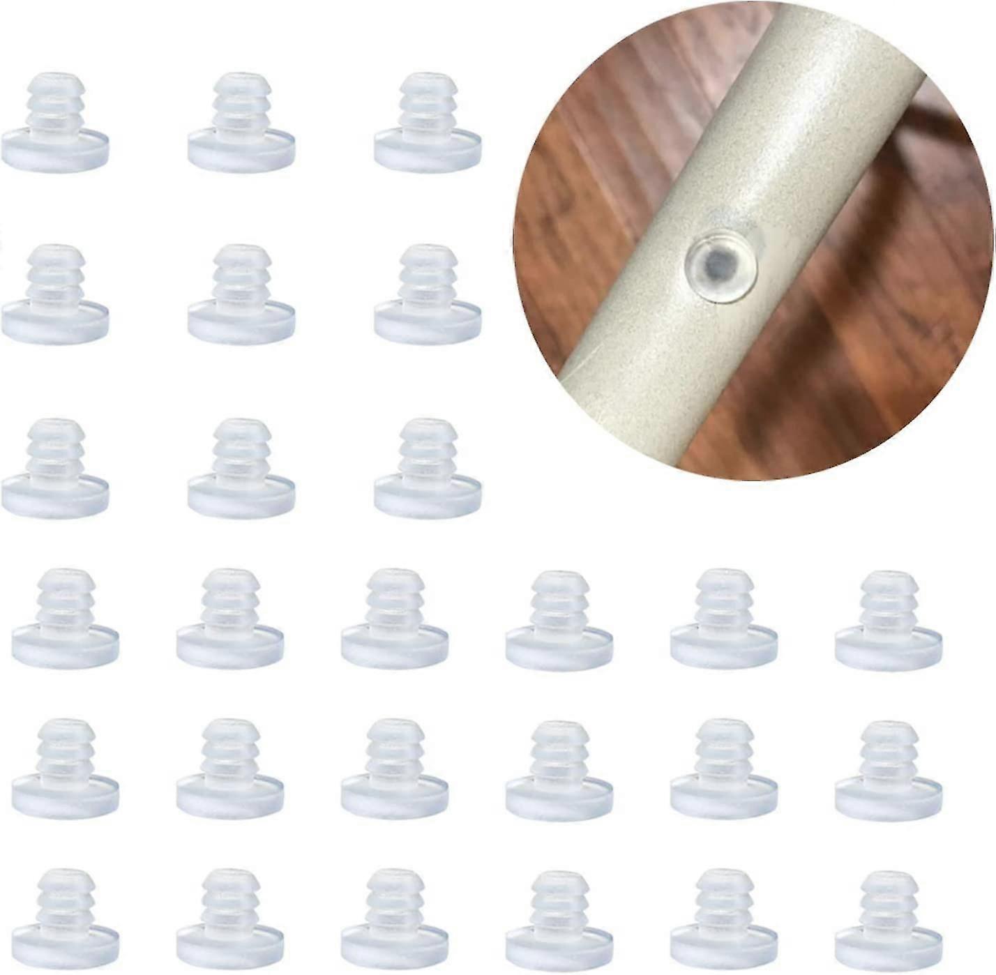 Glass Table Bumpers With Rod For Table Furniture Cabinet Edge Holes(5 X 8mm/50pcs) Jiujiuso