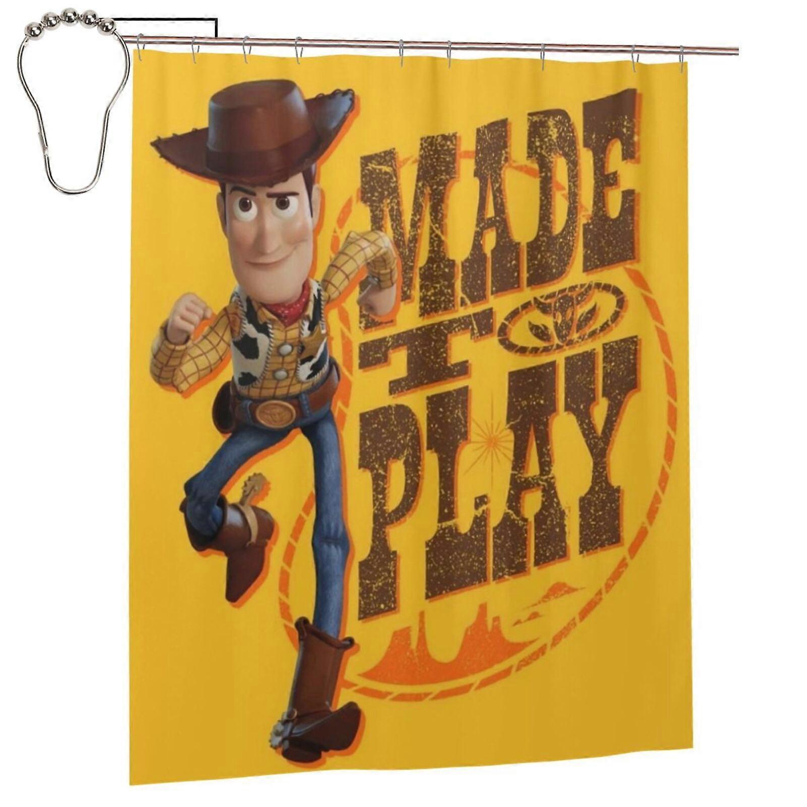 Toy Story Shower Curtain 72x72in Waterproof Mildew Resistant Privacy Blocking Patchwork Art Print One Size