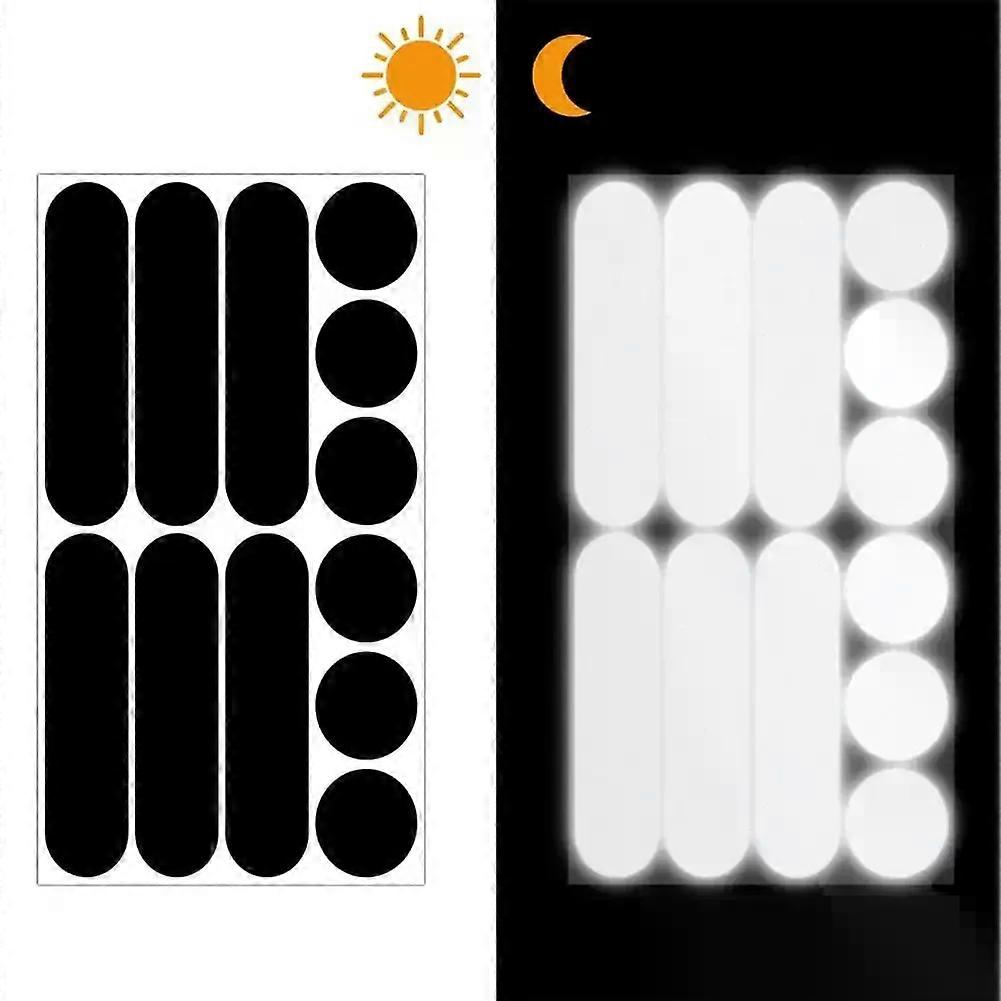 Motorcycle Helmets Invisible Black Reflective Stickers Simple And Effective Reflective Tape Circle and Oval For Helmets Bikes