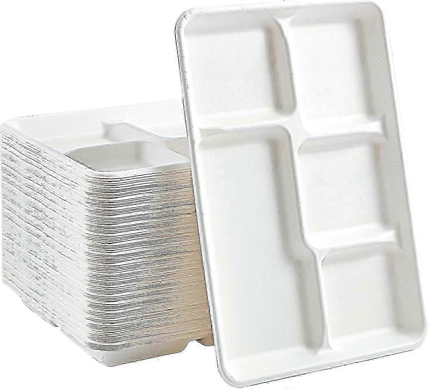 25-26 5 Compartment Paper Plates, Compostable, Design for Parties