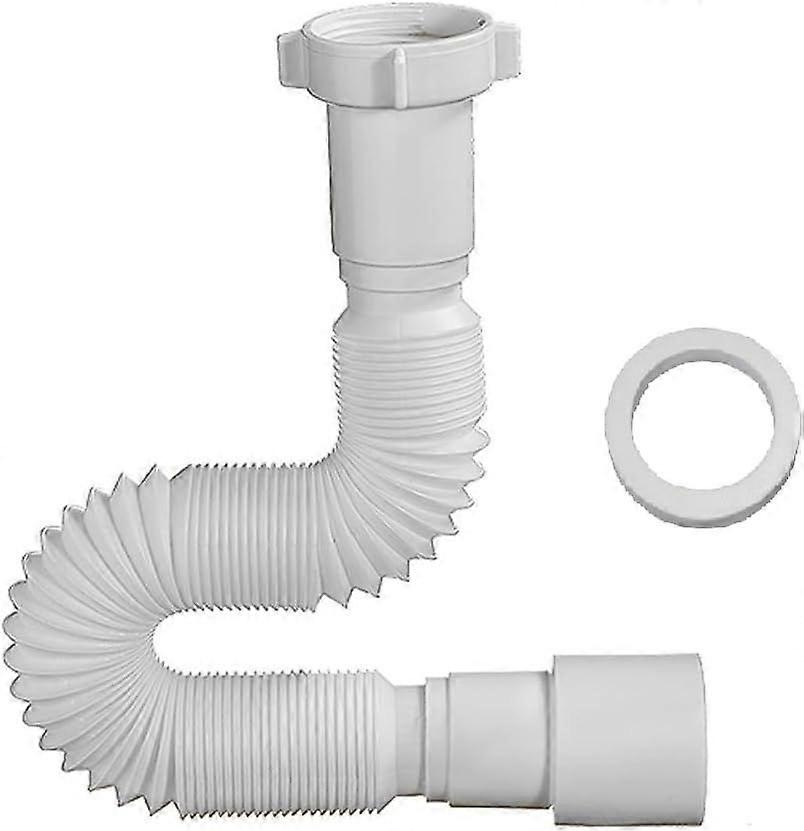 Universal Pipe 1-1/2" Expandable Flexible P-shaped Siphon Kitchen Sink bowl for