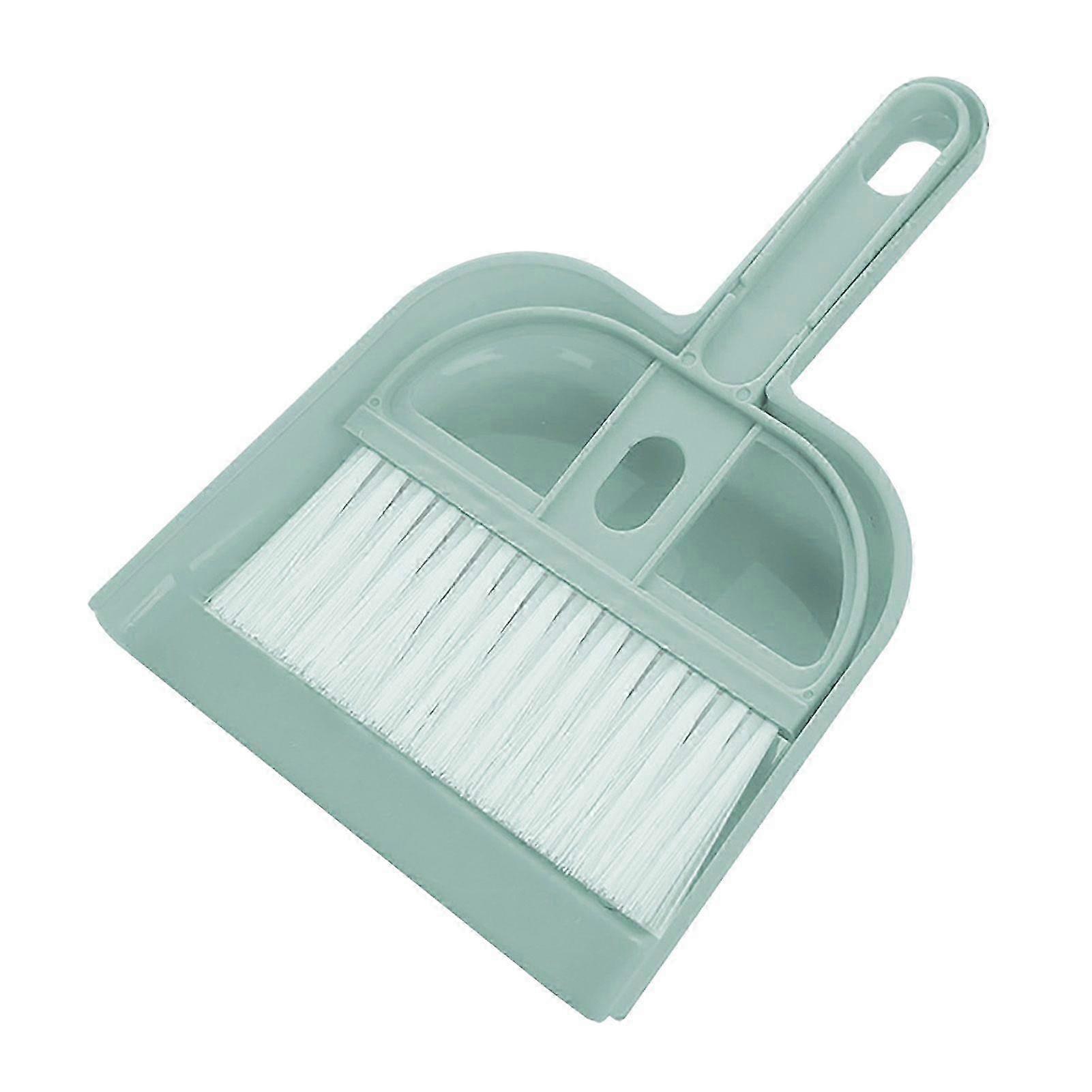 Hand Dustpan and Brush Set Efficient Cleaning Compact Portable Mini Broom Dustpan Combo for Desktop Blue