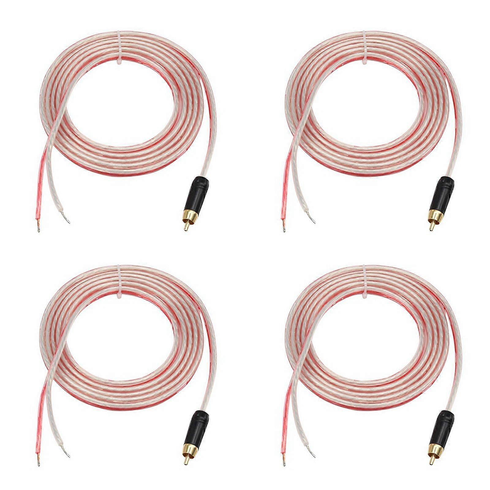 4X Replacement Repair Speaker Bare Wire Cable 5Ft with Plug to Stripped Ends
