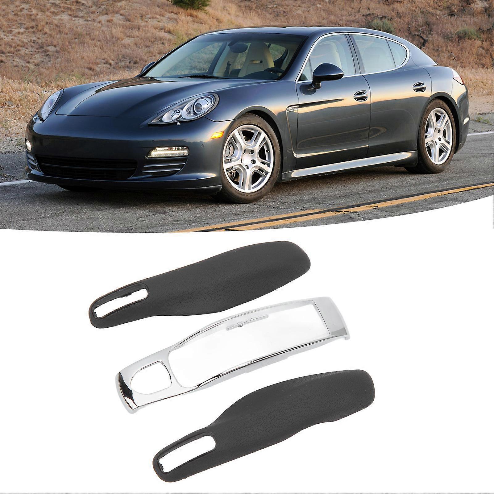 Remote Control Key Shell Black Leather Surface Dustproof Case Shell Cover Replacement For Panamera 2010 to 2016 