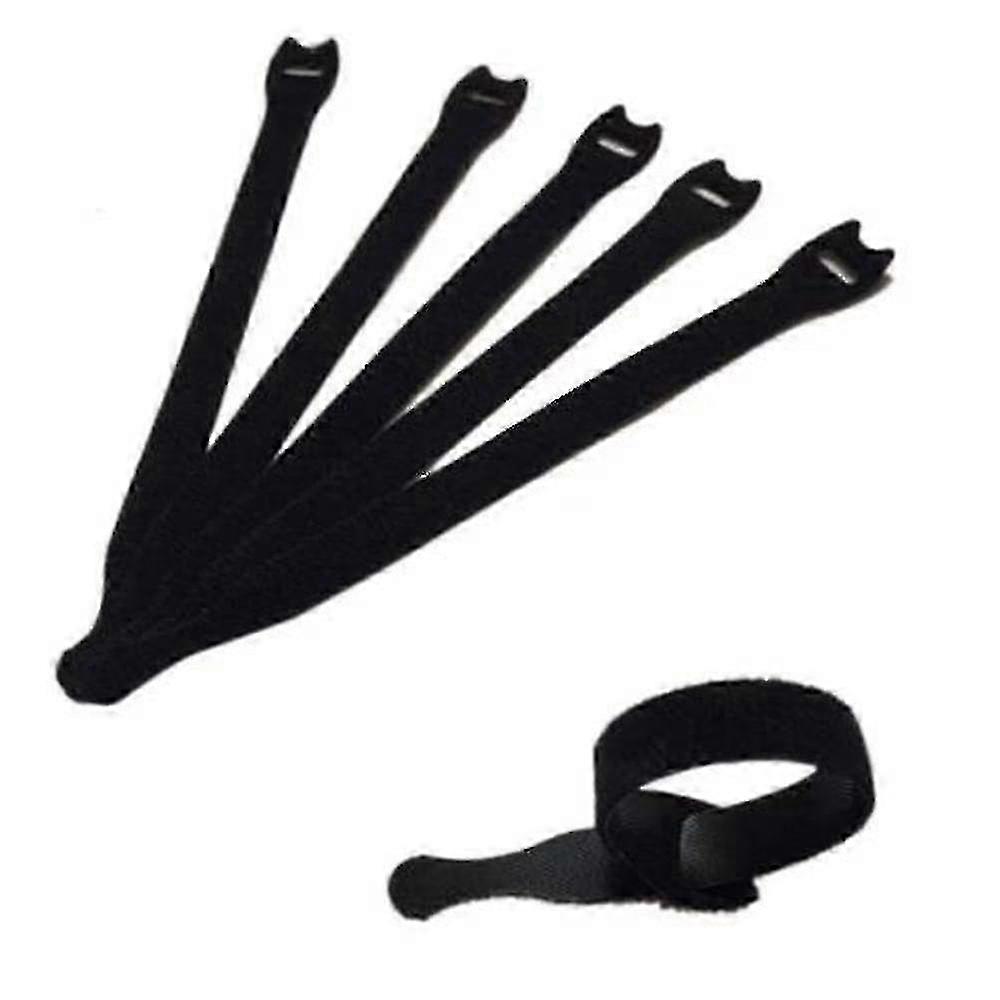 Cable Tie, Black Adjustable Reusable Hook And Loop Cable Tie