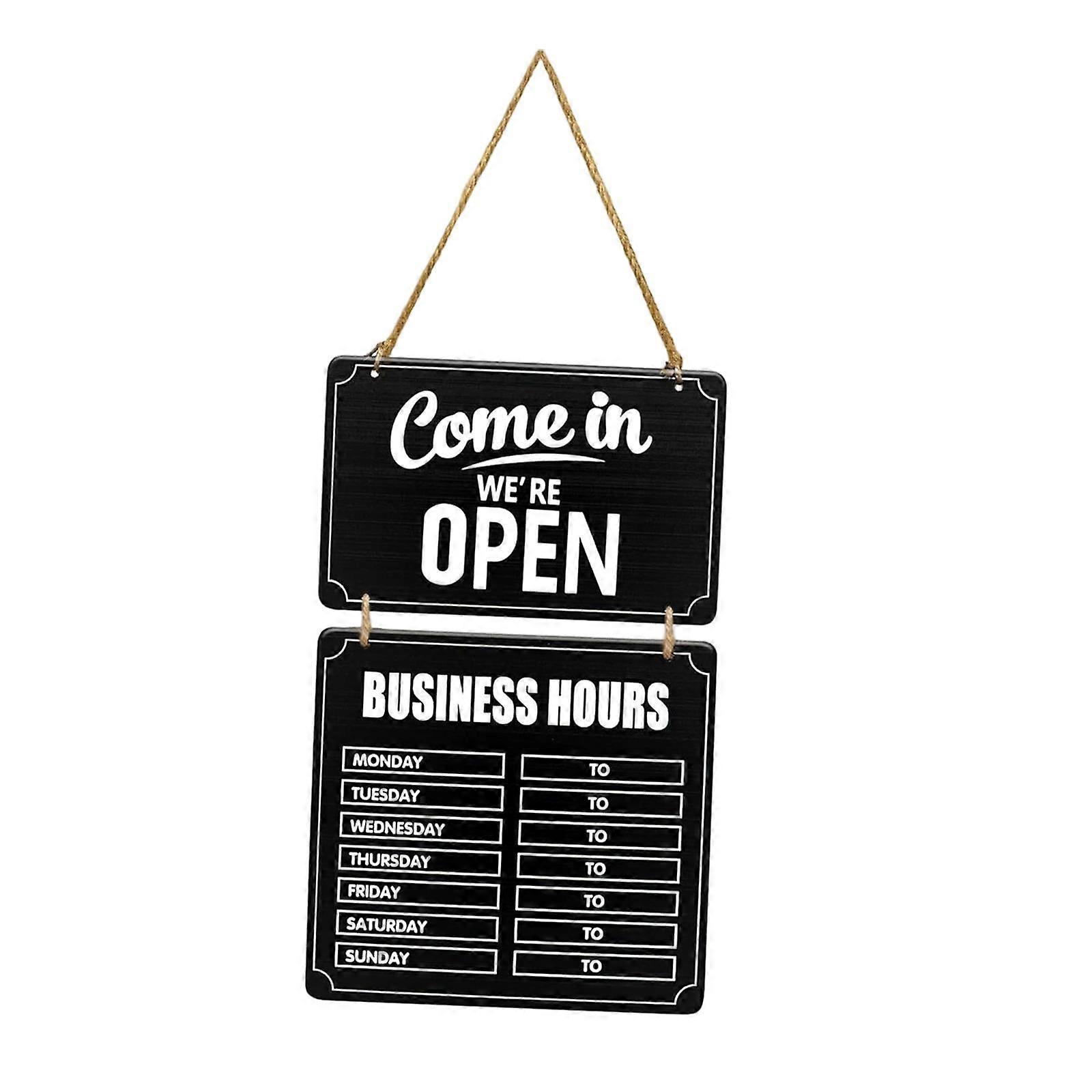 Business Hours Sign Open and Closed Mark Changeable,Wooden,Hanging Chalkboard